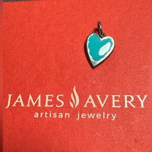 Enamel heart charm turquoise